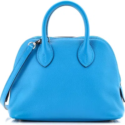 Pre-owned Hermes  Hermes Bolide 1923 Bag Evercolor Mini In Blue