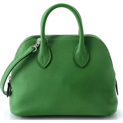 Pre-owned Hermes  Hermes Bolide 1923 Bag Verso Evercolor Mini In Green