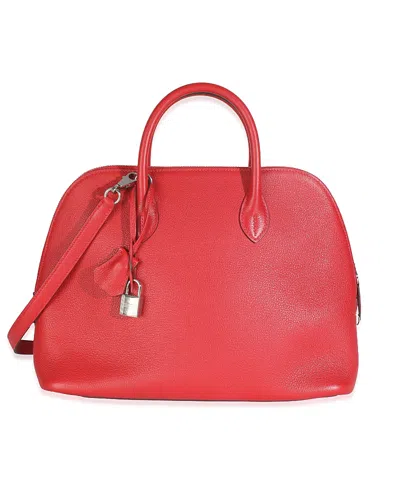Pre-owned Pre-owned Hermes  Hermes Bolide 30 Leather Handbag In Red