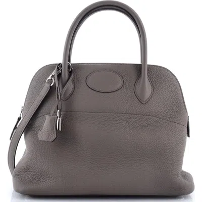 Pre-owned Hermes  Hermes Bolide Bag Clemence 31 In Gray