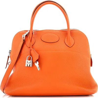 Pre-owned Hermes  Hermes Bolide Bag Clemence 31 In Orange