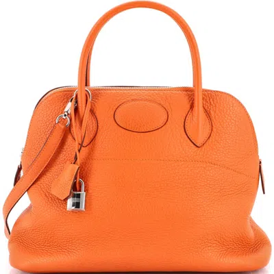 Pre-owned Hermes  Hermes Bolide Bag Clemence 31 In Orange