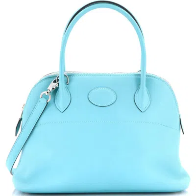 Pre-owned Hermes  Hermes Bolide Bag Swift 27 In Blue