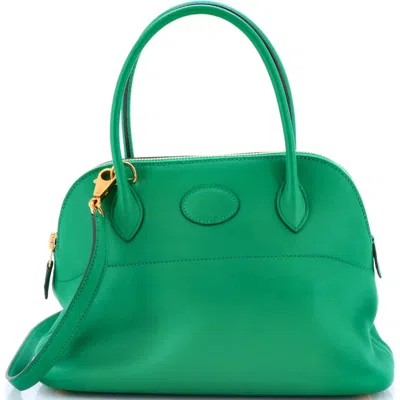 Pre-owned Hermes  Hermes Bolide Bag Swift 27 In Green