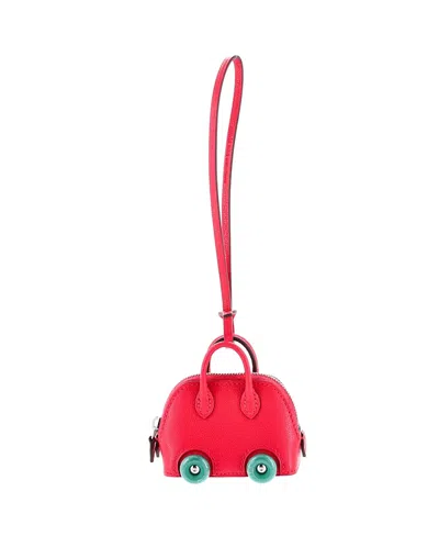 Pre-owned Pre-owned Hermes  Hermes Bolide On Wheels Bag Charm Leather In Pink