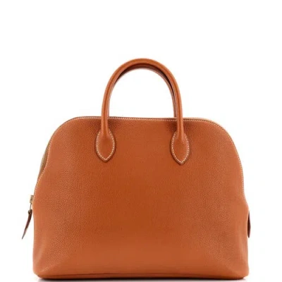 Pre-owned Hermes  Hermes Bolide Web 1923 Bag Togo 31 In Gold