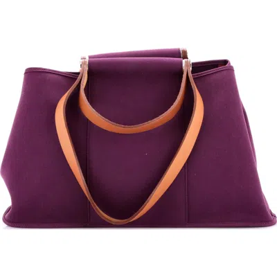 Pre-owned Hermes  Hermes Cabag Elan Toile And Leather 39 In Red