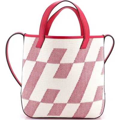 Pre-owned Hermes  Hermes Cabas H En Biais Tote Canvas With Leather 27 In Pink