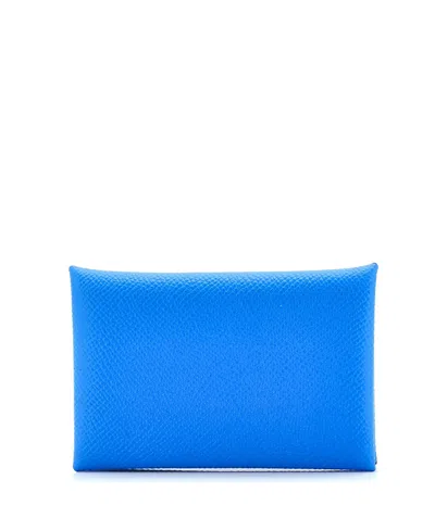 Pre-owned Pre-owned Hermes  Hermes Calvi Duo Card Holder Epsom In Multi