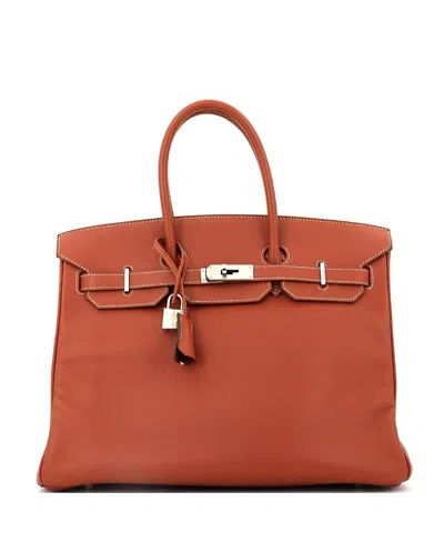 Pre-owned Pre-owned Hermes  Hermes Candy 35 Handbag Epsom In Orange