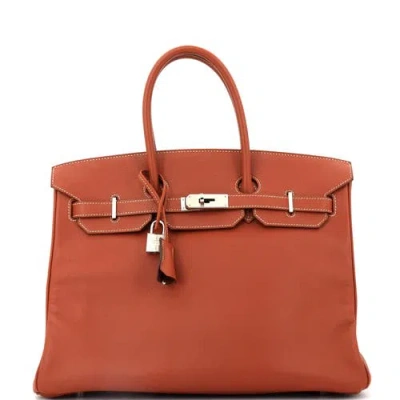 Pre-owned Hermes  Hermes Candy Birkin Bag Epsom 35 In Orange