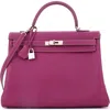 Pre-owned Hermes  Hermes Candy Kelly Handbag Epsom 35 In Purple