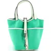 Pre-owned Hermes  Hermes Cargo Picotin Lock Bag Canvas And Swift Pm In Green