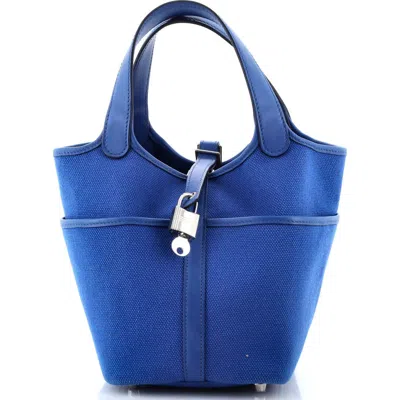 Pre-owned Hermes  Hermes Cargo Picotin Lock Bag Canvas And Swift Pm In Black