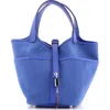 Pre-owned Hermes  Hermes Cargo Picotin Lock Bag Canvas And Swift Pm In Blue