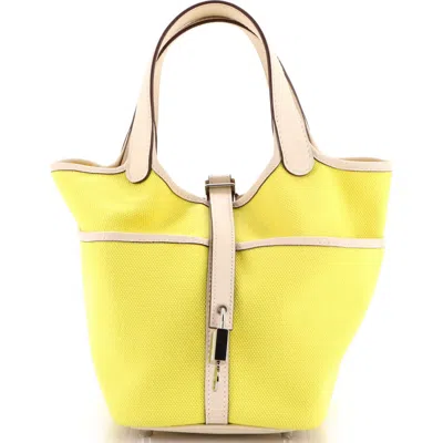 Pre-owned Hermes  Hermes Cargo Picotin Lock Bag Canvas And Swift Pm In Black