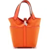 Pre-owned Hermes  Hermes Cargo Picotin Lock Bag Canvas And Swift Pm In Orange