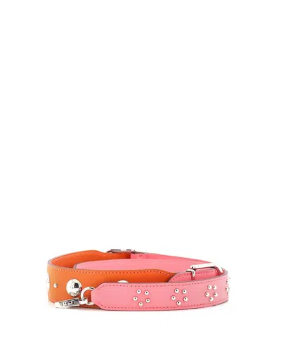 Pre-owned Pre-owned Hermes  Hermes Carnaby Losange Shoulder Strap Studded Leather In Pink/ Orange/ Pink