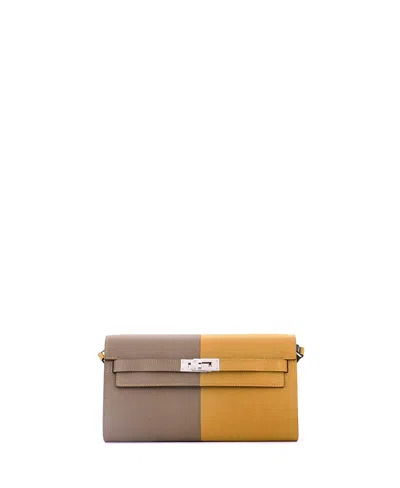Pre-owned Pre-owned Hermes  Hermes Casaque Kelly To Go Wallet Epsom