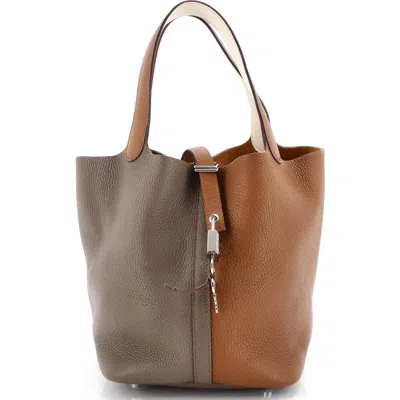 Pre-owned Hermes  Hermes Casaque Picotin Lock Bag Clemence Mm