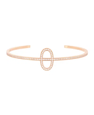 Pre-owned Pre-owned Hermes  Hermes Chaine D'ancre Contour Cuff Bracelet 18k Rose Gold With Diamonds