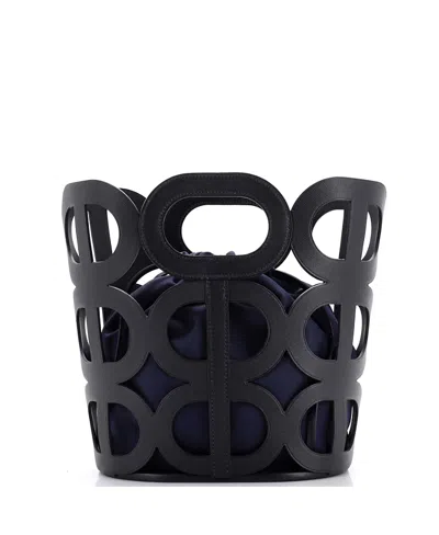 Pre-owned Pre-owned Hermes  Hermes Chaine D'ancre Handbag Madame In Black/ Blue