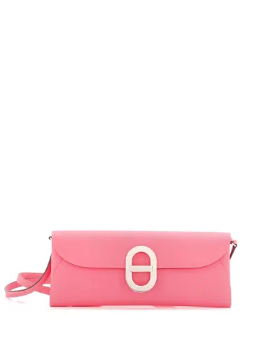 Pre-owned Pre-owned Hermes  Hermes Chaine D'ancre To Go Wallet Epsom In Pink