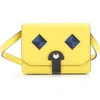 Pre-owned Hermes  Hermes Chien Card Holder With Strap Swift And Chevre Mysore In Yellow