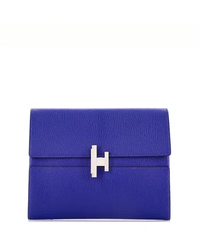 Pre-owned Pre-owned Hermes  Hermes Cinhetic Clutch Chevre Mysore In Blue