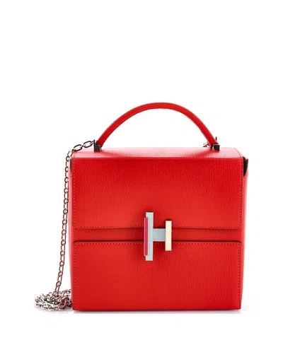 Pre-owned Pre-owned Hermes  Hermes Cinhetic Top Handle Bag Chevre Mysore In Orange