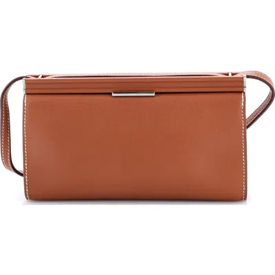 Pre-owned Hermes  Hermes Clic-h Shoulder Bag Evercolor 21 In Gold