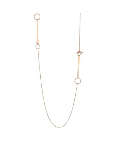Pre-owned Pre-owned Hermes  Hermes Clou De Forge Long Necklace 18k Rose Gold In Pink
