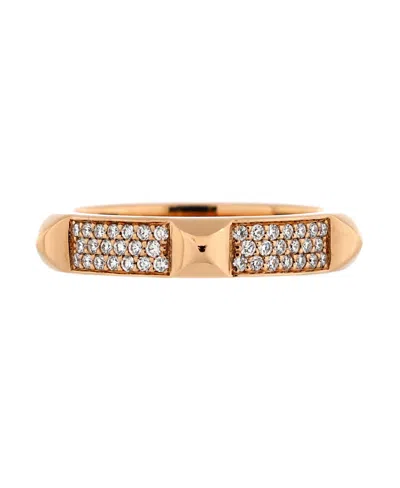 Pre-owned Pre-owned Hermes  Hermes Clou D'h Ring 18k Rose Gold With Diamonds