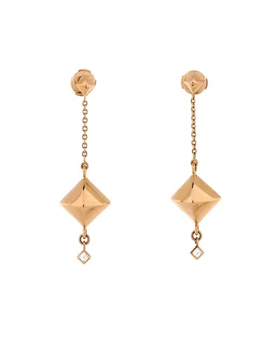 Pre-owned Pre-owned Hermes  Hermes Collier De Chien Rock Drop Earrings 18k Rose Gold