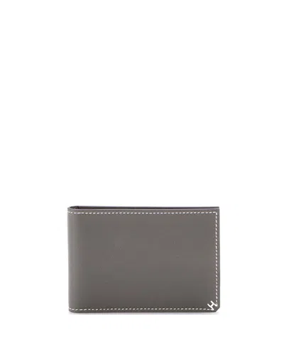 Pre-owned Pre-owned Hermes  Hermes Compact Mc2 Copernic Wallet Evercolor In Gray