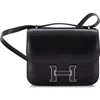 Pre-owned Hermes  Hermes Constance Bag Box Calf With Aventurine 18 In Black