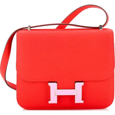 Pre-owned Hermes  Hermes Constance Bag Epsom 18 In Orange