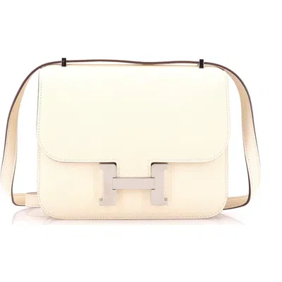 Pre-owned Hermes  Hermes Constance Bag Epsom 18 In Neutral