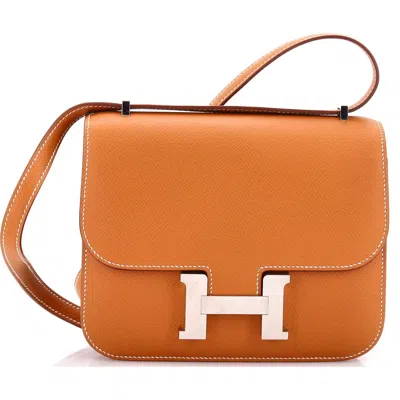 Pre-owned Hermes  Hermes Constance Bag Epsom 18 In Gold