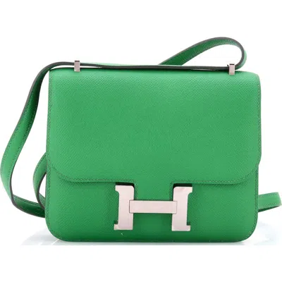 Pre-owned Hermes  Hermes Constance Bag Epsom 18 In Green