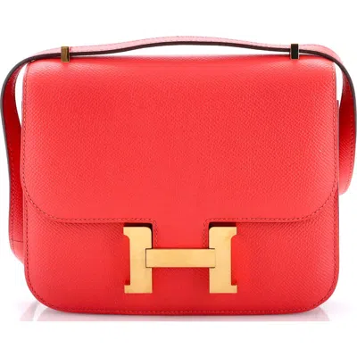 Pre-owned Hermes  Hermes Constance Bag Epsom 18 In Red