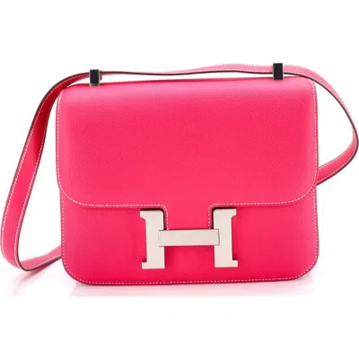 Pre-owned Hermes  Hermes Constance Bag Epsom 24 In Pink