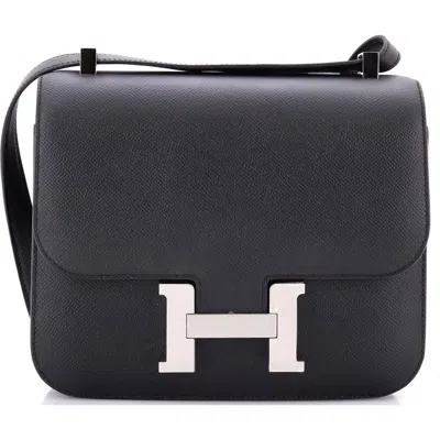 Pre-owned Hermes  Hermes Constance Bag Epsom 24 In Black