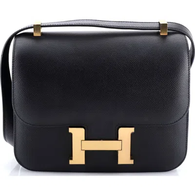 Pre-owned Hermes  Hermes Constance Bag Epsom 24 In Black