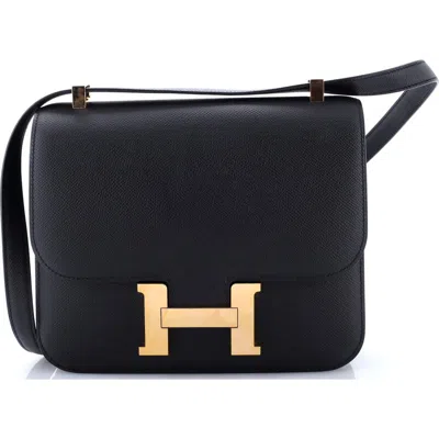 Pre-owned Hermes  Hermes Constance Bag Epsom 24 In Black