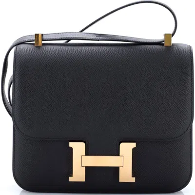 Pre-owned Hermes  Hermes Constance Bag Epsom 24 In Black