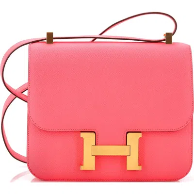 Pre-owned Hermes  Hermes Constance Bag Epsom 24 In Pink