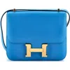 Pre-owned Hermes  Hermes Constance Bag Evercolor 18 In Blue