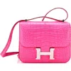 Pre-owned Hermes  Hermes Constance Bag Matte Alligator 18 In Pink