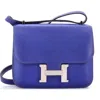Pre-owned Hermes  Hermes Constance Bag Swift 18 In Blue